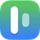 HiitDuo app icon: a tall white bar and a shorter translucent bar, work and rest, on a green-to-blue gradient.